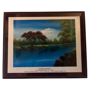 Jamaican Art - Caribbean Serenity by C. Fletcher - Plaque, Laminated Print